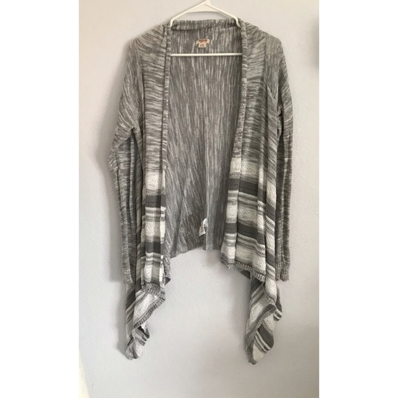 Mossimo L grey waterfall drape cardigan - Picture 1 of 7